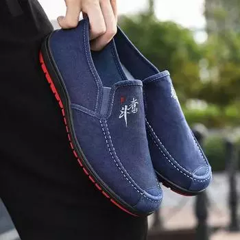 Весенняя повседневная мужская обувь Универсальная обувь из ткани Old Beijing Тканевые туфли Обувь Pedal Peas Удобная повседневная обувь Single 44