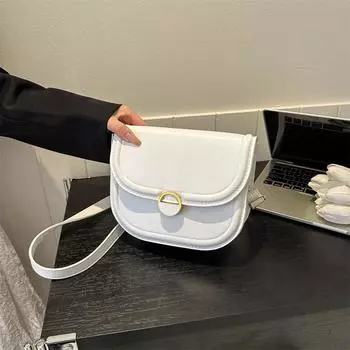 Весенняя простая сумка через плечо женская сумка модная ретро сумка-седло 2024 новая сумка женская модная повседневная сумка-мессенджер чёрный