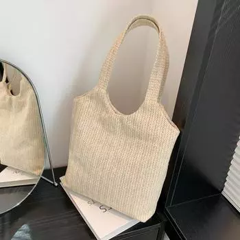 Весенняя простая женская красивая персонализированная сумка для покупок, корейская ручная сумка на одно плечо в литературном и свежем стиле