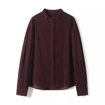 Весенняя рубашка с длинными рукавами в стиле ретро из китайского вельвета с пуговицами для женщин S красный