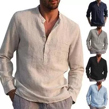 Весенняя рубашка, шикарный однотонный пуловер, мужская рубашка, износостойкая весенняя рубашка, весенний топ для работы M хаки