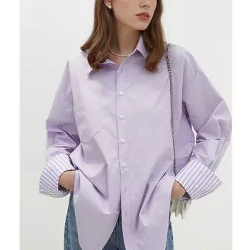 Весенняя рубашка Женский топ Рубашка с длинным рукавом Женская одежда Футболки и топы с длинными рукавами S