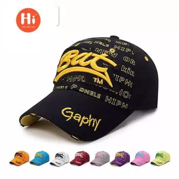 Весенняя рваная бейсболка мужская трехмерная вышивка BAT дополнение к солнцу шляпа женская уличное солнце шляпа adjustable фиолетовый