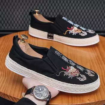 Весенняя тканевая обувь, повседневная обувь, мужская парусиновая обувь, нескользящая дышащая, износостойкая рабочая обувь, обувь для ходьбы 39