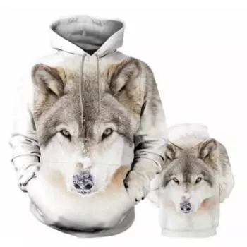 Весенняя толстовка с цифровым принтом 3D животных, мужской модный удобный свободный повседневный топ S