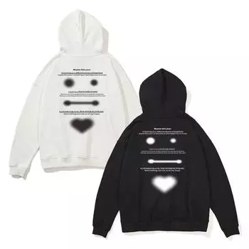 Весенняя толстовка с капюшоном American Retro с цифровой печатью, свободная повседневная мужская толстовка с капюшоном, чистый хлопок S белый