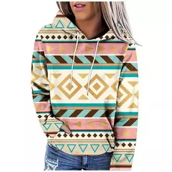 Весенняя толстовка с капюшоном с традиционным полинезийским племенным узором, напечатанная на 3D-принтере, для женщин, пуловер для подростков, уличная одежда S