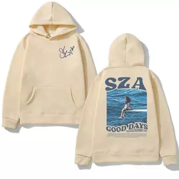 Весенняя толстовка с капюшоном Singer Sza Music Album Sos Print Hoodie Женская толстовка Хип-хоп Уличная одежда Одежда Hombr Толстовки и свитшоты женские S чёрный