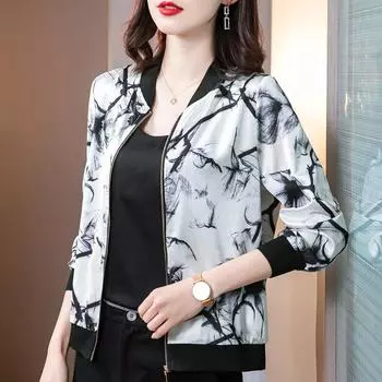 Весенняя винтажная куртка женская куртка среднего возраста кардиган бейсбольные куртки и пальто женские M