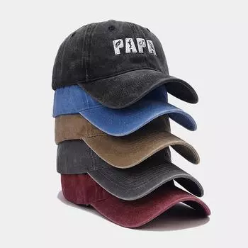 Весенняя вышитая шляпа PAPA с защитой от солнца, пропитанная водой, для мужчин и женщин, для занятий спортом на открытом воздухе, для рыбалки, бейсболка one size чёрный