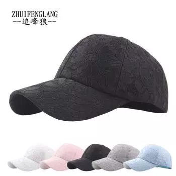 Весенняя женская бейсболка с кружевной сеткой, вышитым цветком, кепка с козырьком для улицы Adjustable розовый