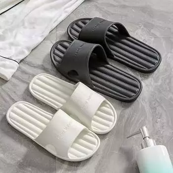 Весенняя женская обувь на плоской подошве Новые летние женские домашние тапочки Нескользящие тапочки для ванной комнаты Обувь для дома 36-37 белый