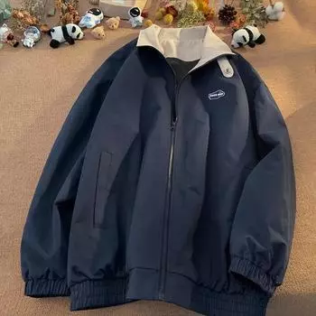 Весенняя женская уличная повседневная ветрозащитная куртка XXXL темно-синий