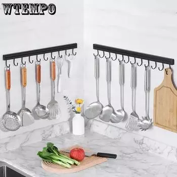 Вешалка без отверстий, кухонный крючок, прочная клейкая многофункциональная настенная подвесная стойка для хранения стержня 4 hooks серебряный