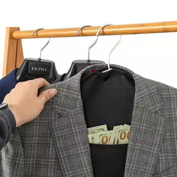 Вешалка Diversion Safe от Stash-It Hidden Pocket Safe помещается под вешалкой для одежды с карманом для хранения ценных вещей дома или в путешествии A