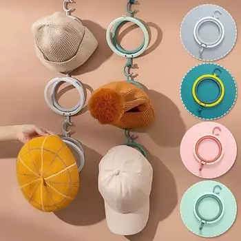 Вешалка для бейсбольной кепки, держатель для шляпы, дверной шкаф, одежда, шарф, полотенце, круглая полка для хранения, домашний органайзер розовый