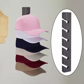 Вешалка для бейсболок, деревянный держатель, многофункциональная, экономящая место, декоративная, настенная