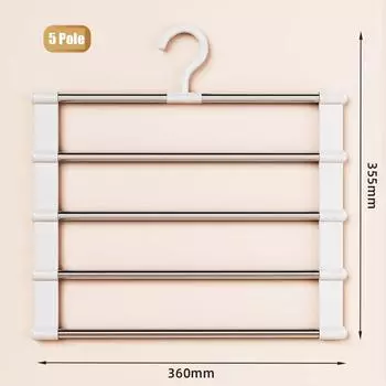 Вешалка для брюк из нержавеющей стали Magic Складная вешалка для брюк для экономии места в гардеробе Лестница Вешалки Органайзер для шкафа 5 Layers