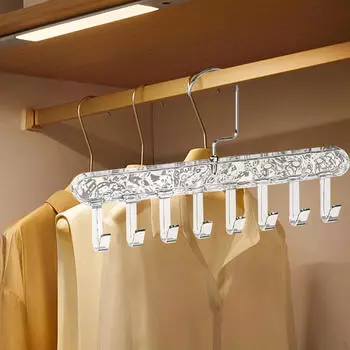 Вешалка для бюстгальтера Многофункциональный крючок для одежды Многоцелевой с 8 крючками Несколько вешалок для пальто Transparent Gold