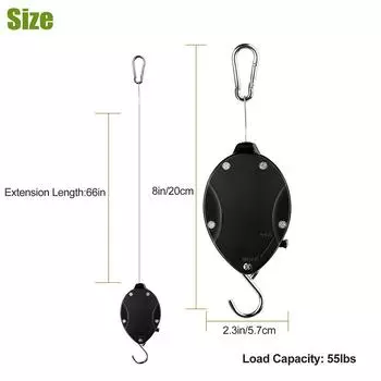 Вешалка для цветов Крючок Вешалки для растений Регулируемые черные выдвижные 1pcs