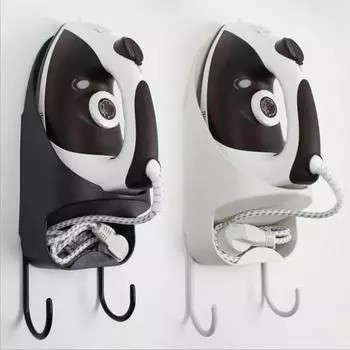 Вешалка для гладильной доски, настенное крепление, держатель для электрического утюга, термостойкая гладильная доска для хранения, органайзер для прачечной для дома, спальни, отеля чёрный