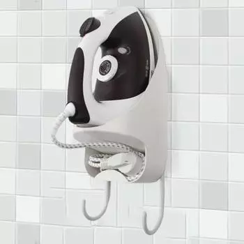 Вешалка для гладильной доски, настенное крепление, держатель для электрического утюга, термостойкая гладильная доска для хранения, органайзер для прачечной белый