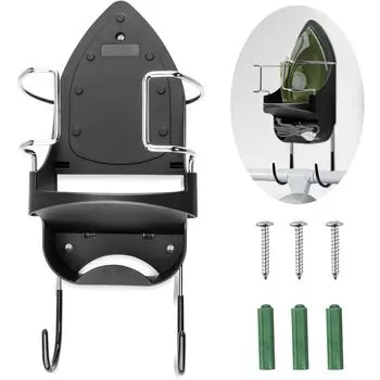 Вешалка для гладильной доски, настенное крепление для гладильной доски, настенное крепление для прачечных, органайзер для хранения, держатель для электрического утюга с крючком белый