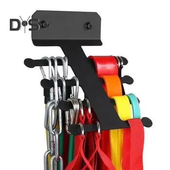 Вешалка для хранения лент с сопротивлением, противоскользящая конструкция, простая установка, настенное крепление для спортивного инвентаря, держатель для хранения чёрный