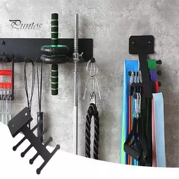 Вешалка для хранения лент с сопротивлением, противоскользящая конструкция, простая установка, настенное крепление для спортивного инвентаря, держатель для хранения чёрный