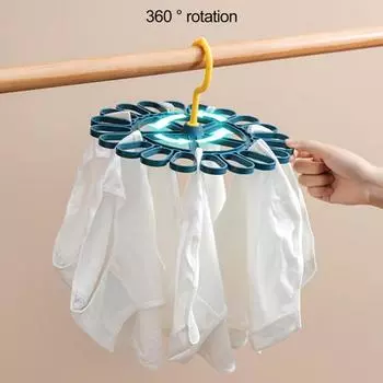 Вешалка для хранения носков, вращение на 360 градусов, многофункциональная сушилка для носков, нижнее белье, бюстгальтер, вешалка для сушки полотенец, органайзер для ванной, балкона, бытовой белый