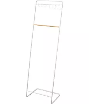 Вешалка для хранения шляп Yamazaki Jitsugyo с крючком, белая, приблизительно. Вешалка для одежды Tower W50 x D42 x H167 см с полкой для шляп 6129