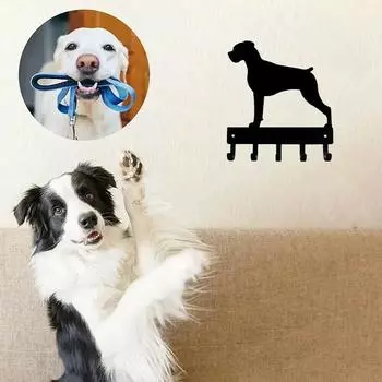 Вешалка для ключей для собак, настенное крепление, подвесное настенное украшение, идеально подходит для владельцев и любителей собак породы боксер светло-серый