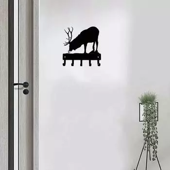 Вешалка для ключей Elk Bull, настенная подвеска, настенное искусство, домашний декор, идеальный подарок для любителей дикой природы светло-серый