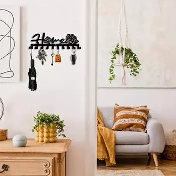 Вешалка для ключей Home & Rose Design - металлическая настенная для ключей и пальто, декоративная и многофункциональная вешалка с крючками бронзовый