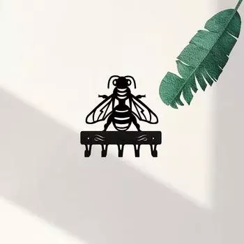 Вешалка для ключей Honey Bee, маленькие крючки для крепления, держатель для ключей, органайзер, вешалка для ключей, крючки для поделок из железа - Декоративный акцент для дома чёрный