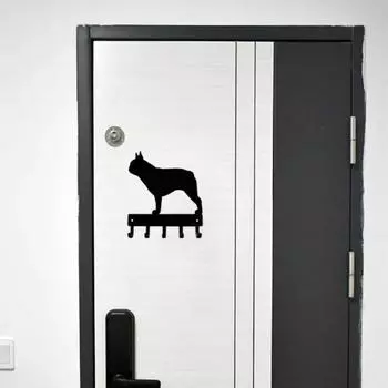 Вешалка для ключей и поводка в виде французского бульдога - 9/6-дюймовая металлическая настенная держатель для ключей, вешалка для полотенец, идеальный подарок для любителей собак M жёлтый