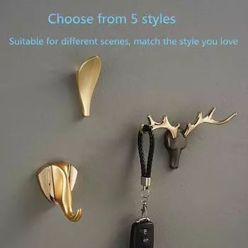 Вешалка для ключей с изображением оленя, держатель для домашнего декора, крючок для одежды, металлический крючок для двери, настенный крючок для полотенец, пальто и шляпы, шкаф, светлый, роскошный