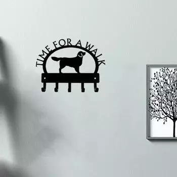 Вешалка для ключей с изображением золотистого ретривера, настенный крючок, дверные крючки в форме искусства, держатель для полотенец в ванной комнате, вешалка для ключей с изображением золотистого ретривера бронзовый