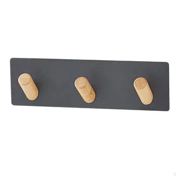 Вешалка для ключей, вешалка для шляп, деревянная настенная вешалка для полотенец чёрный