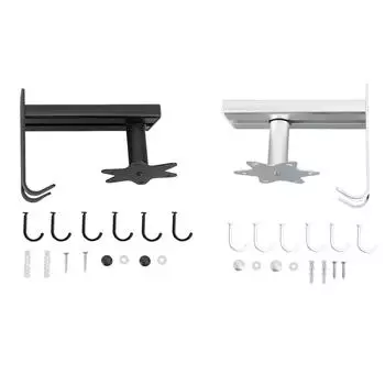 Вешалка для кухонной утвари с 6 крючками, вращающиеся на 360 градусов кухонные крючки, стойка для посуды, экономящая пространство Ute Black