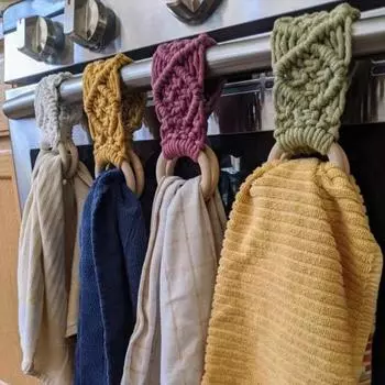 Вешалка для кухонных полотенец Блюдо Кольцо для полотенец Легко повесить Широко используемое кухонное подвесное кольцо крючком Блюдо белый