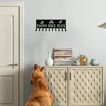 Вешалка для медалей для триатлона, плавания, велосипеда, бега, настенная вешалка для пальто, идеально подходит для любителей триатлона бронзовый