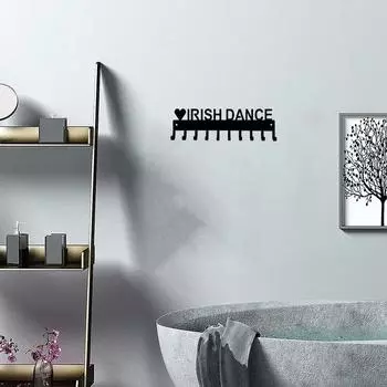 Вешалка для медалей Love Irish Dance - новая 14,5 дюймов 10 крючков металлический настенный крючок гостиная/украшение дома вешалка для пальто чёрный