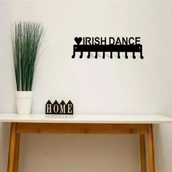 Вешалка для медалей Modern Irish Dance - 14,5 дюймов с 10 крючками, металлический настенный крючок