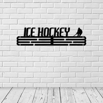 Вешалка для медалей по хоккею с шайбой, настенный держатель, черный, стойка для показа