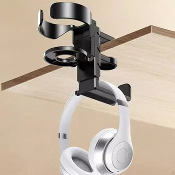 Вешалка для наушников с подстаканником на столе, практичная, для дома