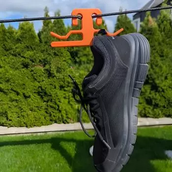 Вешалка для обуви, крючок, сушилка, прочная, нескользящая конструкция, крючок для подвешивания обуви, органайзер для хранения оранжевый