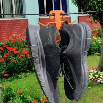 Вешалка для обуви, крючок, сушилка, прочная, нескользящая конструкция, крючок для подвешивания обуви, органайзер для хранения оранжевый