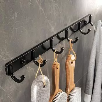 Вешалка для одежды без пробивки крючков для хранения вещей домашняя вешалка для хранения алюминиевые настенные крючки для ключей ванная комната полотенце кухня спальня настенный органайзер