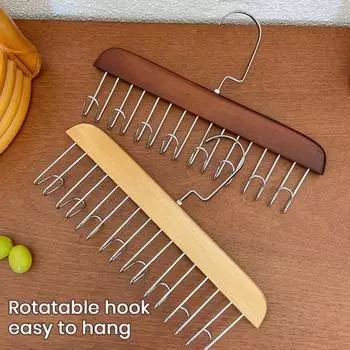 Вешалка для одежды Деревянный держатель для ремня Вращение на 360 градусов Легкий доступ Нержавеющая поверхность без заусенцев Шкаф хаки